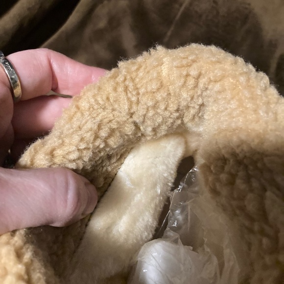 Green Suede Boots with Faux Fur Cuff, size eu 41 US 11, new in box, chunky heel - Picture 4 of 9